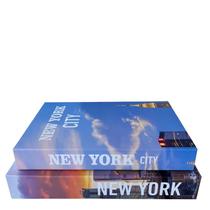 Decoração sala aparador dupla livro fake New York City decor
