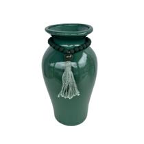 Decoração sala quarto vaso verde + adorno colar Japamala