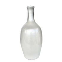 Decoração sala vaso garrafa cerâmico na cor branco pérola