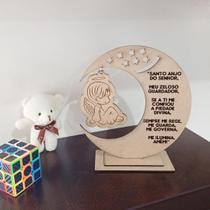 Decoração Santo Anjo Menino Menina batizado crisma presente lembrancinha primeira comunhão Mdf 19cm Decoração Santo Anjo Menino Menina batizado crisma presente lembrancinha primeira comunhão Mdf 19cm