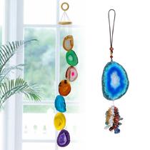 Decoração suspensa Wind Chime Eraparole Rainbow 74 cm Agate Slice