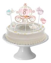 Decoração topo de bolo princesa mêsversário 6un. cod8552 Decoração topo de bolo princesa mêsversário 6un. cod8552