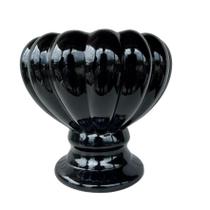 Decoração vaso centro de mesa preto moderno taça gomo decor
