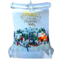 Decoração Vila Natalina 19x16cm Com Luz Led Acrílico Cristal Decoração Vila Natalina 19x16cm Com Luz Led Acrílico Cristal