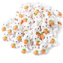 Decoração wybcfp Mini Bunny and Carrot Easter 50 unidades de resina