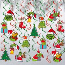 Decoración de Fiesta Grinch Colgante Feliz Navidad 44 Piezas