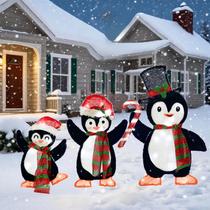 Decoración Navideña Exterior iluminada Familia de Pingüinos CiniQy 147 cm Decoración Navideña Exterior iluminada Familia de Pingüinos CiniQy 147 cm