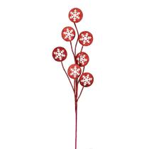 Decoración Navideña Vickerman Spray Copo de Nieve 20 cm Rojo/Blanco
