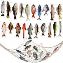 Decoraciones de Fiesta Glenmal para Cumpleaños con Tema de Pesca - 20 piezas con Red de Peces