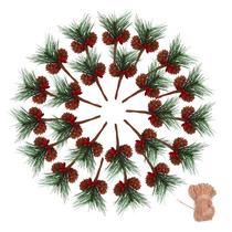 Decorações artificiais de agulha de pinho de Natal Geefuun 24 unidades
