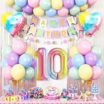 Decorações de aniversário: adorável tema de arco-íris do 10º aniversário