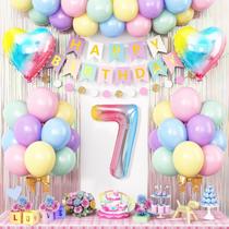 Decorações de aniversário Adorely Rainbow 7th Birthday Girls Boys Decorações de aniversário Adorely Rainbow 7th Birthday Girls Boys