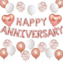 Decorações de aniversário Adorely RoseGold Feliz Aniversário