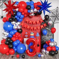 Decorações de aniversário Balloon Arch Kit Spider Theme 3rd