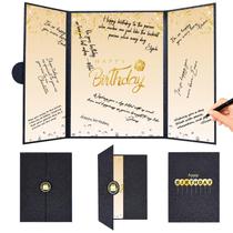 Decorações de aniversário Crenics Black and Gold Signature Book Decorações de aniversário Crenics Black and Gold Signature Book