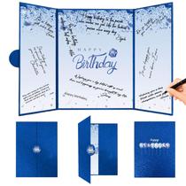Decorações de aniversário Crenics Blue Signature Book 18x12 polegadas