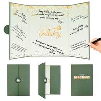 Decorações de aniversário Crenics Green and Gold Signature Book