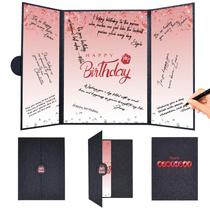 Decorações de aniversário Crenics Livro de visitas vermelho e preto 18x12 polegadas