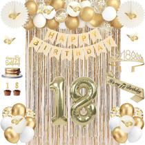 Decorações de aniversário de 18 anos de julho para meninas, champanhe