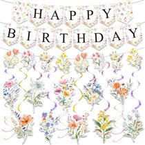 Decorações de aniversário FINDRICH Wildflower 25 unidades para menina