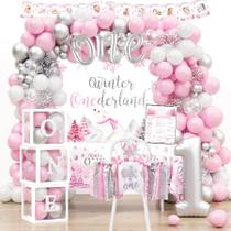 Decorações de aniversário HYCSANBAO Winter Onederland Girl 1st Decorações de aniversário HYCSANBAO Winter Onederland Girl 1st