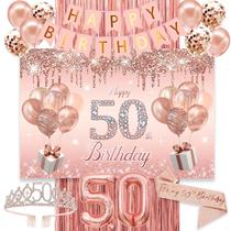 Decorações de aniversário jenlion 50º aniversário para mulheres