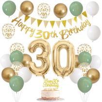 Decorações de aniversário Jobkoo 30th para mulheres e homens com balões