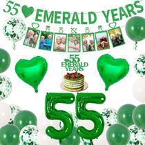 Decorações de aniversário Jollyboom 55th Emerald Years