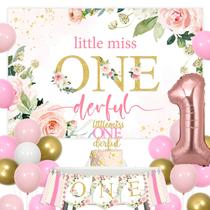 Decorações de aniversário JOYMEMO Miss Onederful 1st Girl Party