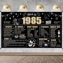 Decorações de aniversário Pano de fundo Eiurteao 40th Black Gold 73x110cm Decorações de aniversário Pano de fundo Eiurteao 40th Black Gold 73x110cm