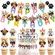 Decorações de Aniversário para Cachorro SNSDFEV Banner para Festa Cupcake