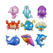 Decorações De Aniversário Para Crianças 9 Peças Mini Balões De Folha De Vida Marinha Concha Decorações De Aniversário Para Crianças 9 Peças Mini Balões De Folha De Vida Marinha Concha