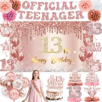 Decorações de aniversário QIYANPAX 13º aniversário para meninas 58 unidades