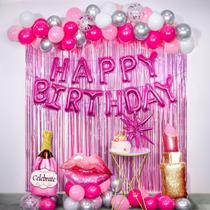 Decorações de aniversário saratimtou Hot Pink para mulheres