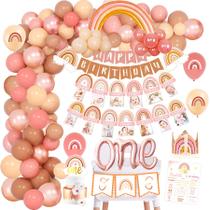 Decorações de aniversário Shempeium Boho Rainbow 1º aniversário Decorações de aniversário Shempeium Boho Rainbow 1º aniversário