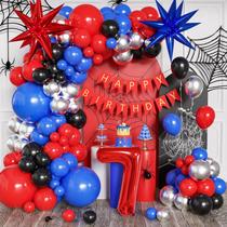 Decorações de aniversário Spider Theme Balloon Arch Kit 7º