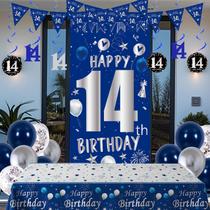 Decorações de aniversário: TOUPONS, 14º aniversário, azul, prata Decorações de aniversário: TOUPONS, 14º aniversário, azul, prata