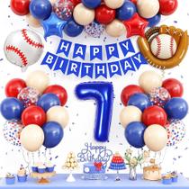 Decorações de aniversário Vibzox 7th Baseball para meninos com balões Decorações de aniversário Vibzox 7th Baseball para meninos com balões