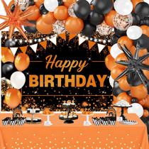 Decorações de aniversário Yoirrat Orange Black 62 unidades Decorações de aniversário Yoirrat Orange Black 62 unidades