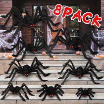 Decorações de aranha de Halloween, Acina, 8 peças, peludas realistas