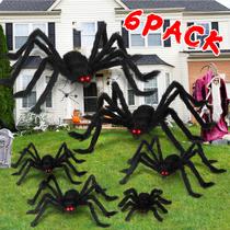 Decorações de aranha gigante de Halloween, Acina, 6 peças realistas