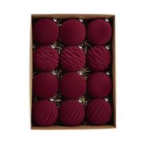 Decorações de árvore: bolas de veludo LAFANDE, 12 ornamentos flocados a granel Decorações de árvore: bolas de veludo LAFANDE, 12 ornamentos flocados a granel