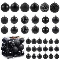 Decorações de árvore de Natal LANGXUN Black 36 unidades 2024 Decorações de árvore de Natal LANGXUN Black 36 unidades 2024