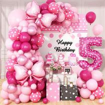 Decorações de balões de aniversário Dagelar Pink 5th com kit de arco