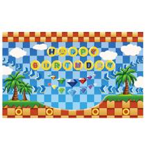 Decorações de banner de aniversário HMJDMM Hedgehog Theme 180x110cm Decorações de banner de aniversário HMJDMM Hedgehog Theme 180x110cm