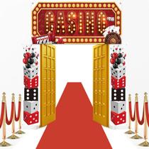 Decorações de banner de festa Peryiter Casino Night Entryway 4 unidades