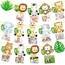 Decorações de banners fotográficos iPartyFun Safari Animal, 1º aniversário Decorações de banners fotográficos iPartyFun Safari Animal, 1º aniversário
