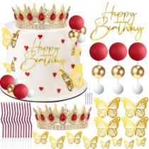 Decorações de bolo de aniversário Cake Topper AMZVALU Crown