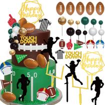 Decorações de bolo de futebol Hooqict 28 peças com mini bolas de futebol