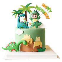 Decorações de bolo Gyufise Dinosaur Babyshower Birthday, pacote com 9